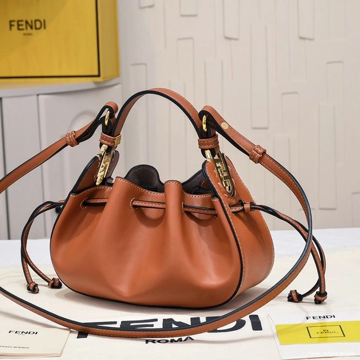 Cheap Brown Calf Bucket Mini Fendi Bag In Leather Pomodorino 0810